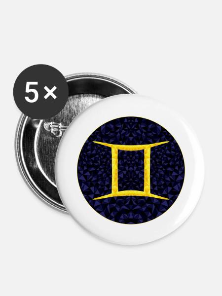 Gemini - Buttons klein 25 mm (5er Pack) - Weiß