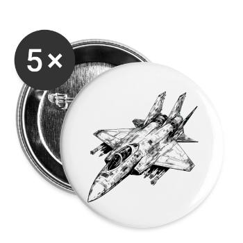 Silver wings aircraft - Buttons small 1''/25 mm (5-pack) - white - Front