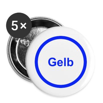 Gelb - Buttons klein 25 mm (5er Pack) - Weiß - Vorne