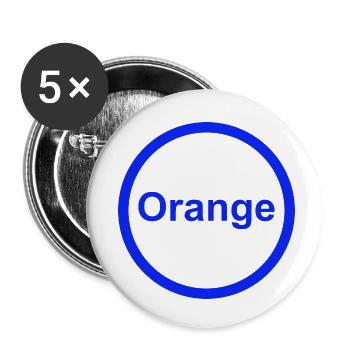 Orange - Buttons klein 25 mm (5er Pack) - Weiß - Vorne