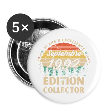 31 ans Septembre Août 1992 édition collector - Lot de 5 petits badges (25 mm) - blanc - Devant