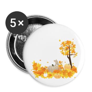 Goldener Herbst - Buttons klein 25 mm (5er Pack) - Weiß - Vorne