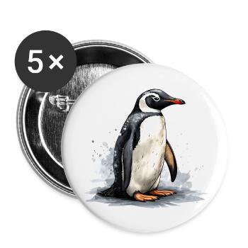 Penguin on ice floe - Buttons small 1''/25 mm (5-pack) - white - Front