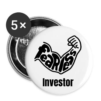 Fearless Fitness Investor - Buttons klein 25 mm (5er Pack) - Weiß - Vorne