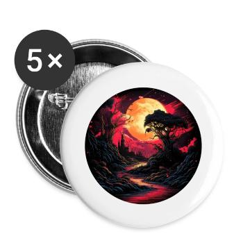 Mysteriöses Schloss - Buttons klein 25 mm (5er Pack) - Weiß - Vorne