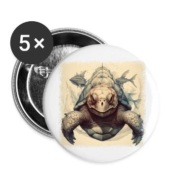 cool animal defense quote love tortoises gift idea - Buttons klein 25 mm (5er Pack) - Weiß - Vorne