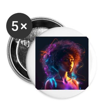 Woman art - Buttons small 1''/25 mm (5-pack) - white - Front