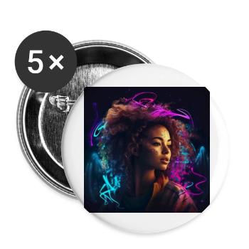 Woman art - Buttons small 1''/25 mm (5-pack) - white - Front