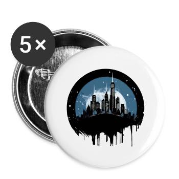 A l'horizon de la ville - Lot de 5 petits badges (25 mm) - blanc - Devant