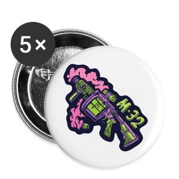Military M-32 Grenade Launcher - Buttons small 1''/25 mm (5-pack) - white - Front