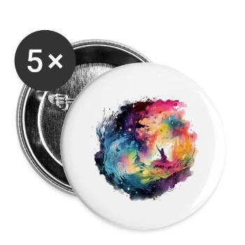 Leila au pays des fées - Lot de 5 petits badges (25 mm) - blanc - Devant