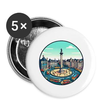 Trafalgar Square - Buttons small 1''/25 mm (5-pack) - white - Front