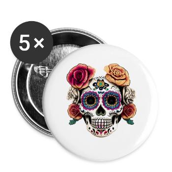 Dia de los Muertos - Buttons klein 25 mm (5er Pack) - Weiß - Vorne