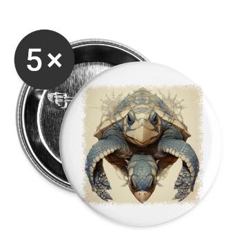 tribal turtle humor fun animal defense funny - Buttons klein 25 mm (5er Pack) - Weiß - Vorne