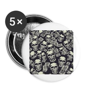 Skull Land - Buttons small 1''/25 mm (5-pack) - white - Front