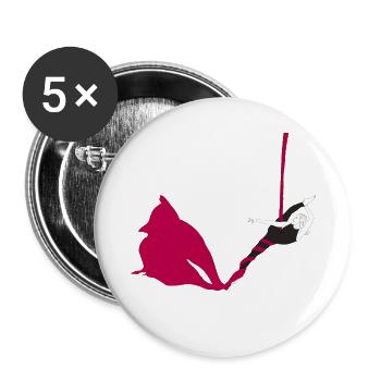 Les acrobaties aériennes de la soie magenta - Lot de 5 petits badges (25 mm) - blanc - Devant