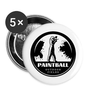 Paintball Airsoft - Lot de 5 petits badges (25 mm) - blanc - Devant