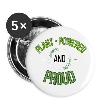plant powered and proud - Lot de 5 petits badges (25 mm) - blanc - Devant
