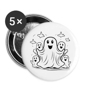 White Ghost - Buttons klein 25 mm (5er Pack) - Weiß - Vorne