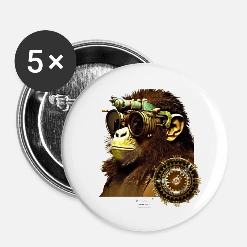 Zeitreisender - Buttons klein 25 mm (5er Pack) - Weiß