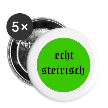 echt steirisch - Buttons klein 25 mm (5er Pack) - Weiß - Vorne