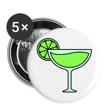 cocktail - Buttons klein 25 mm (5er Pack) - Weiß - Vorne