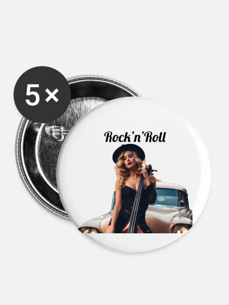 Pinup - Buttons klein 25 mm (5er Pack) - Weiß