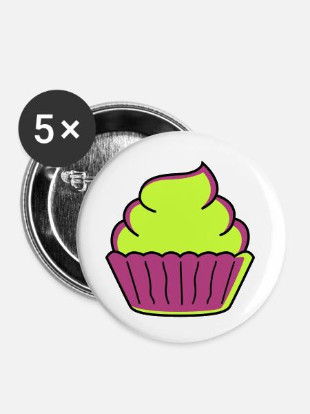 cupcake 1 - Buttons klein 25 mm (5er Pack) - Weiß