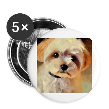 Le chien le plus mignon du monde - Lot de 5 petits badges (25 mm) - blanc - Devant