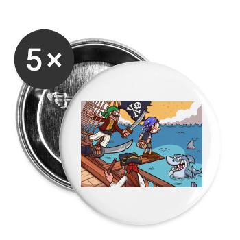Pirate Kid Walking The Plank - Lot de 5 petits badges (25 mm) - blanc - Devant