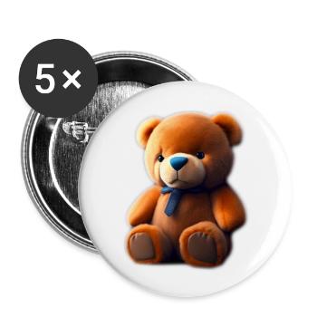Teddy bear - Buttons small 1''/25 mm (5-pack) - white - Front