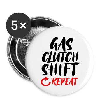Gas Clutch Shift Repeat - Buttons klein 25 mm (5er Pack) - Weiß - Vorne