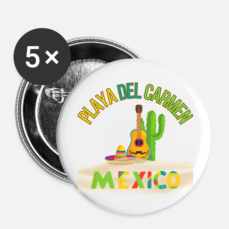 playa del carmen Mexico - Buttons small 1''/25 mm (5-pack) - white