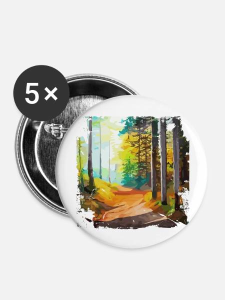 Forest🌳 - Buttons klein 25 mm (5er Pack) - Weiß