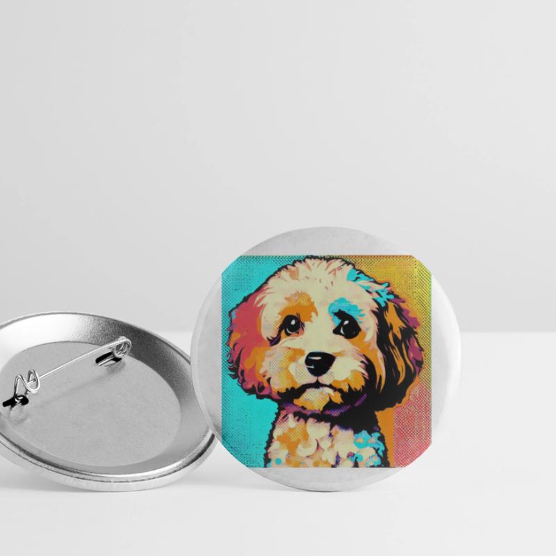 Cavapoo Pop Art Buttons klein 25 mm (5er Pack)