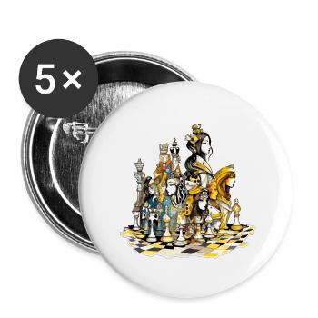 Chess goddesses - Buttons small 1''/25 mm (5-pack) - white - Front