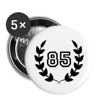 85. Geburtstags-Geschenkidee 85 Jahre - Buttons klein 25 mm (5er Pack) - Weiß - Vorne