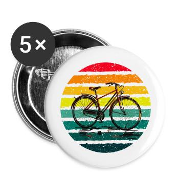 Oldtimer-Fahrrad - Buttons klein 25 mm (5er Pack) - Weiß - Vorne