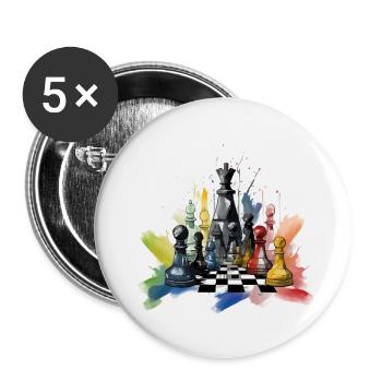 Composition échiquéenne n°4 - Lot de 5 petits badges (25 mm) - blanc - Devant