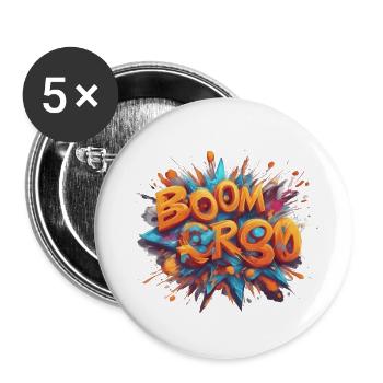 boom - Buttons klein 25 mm (5er Pack) - Weiß - Vorne