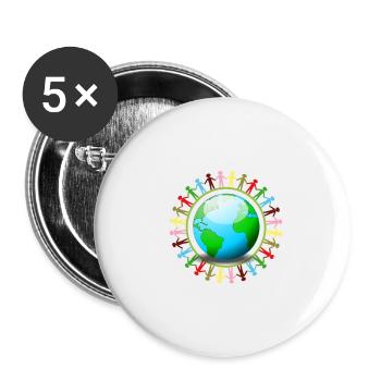 Unis ensemble - Lot de 5 petits badges (25 mm) - blanc - Devant