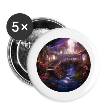 Enchanted Astral Starharbor - Buttons small 1''/25 mm (5-pack) - white - Front