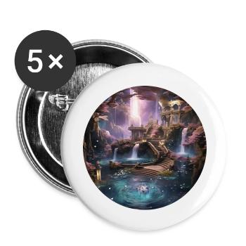 Enveloping star spells - Buttons small 1''/25 mm (5-pack) - white - Front