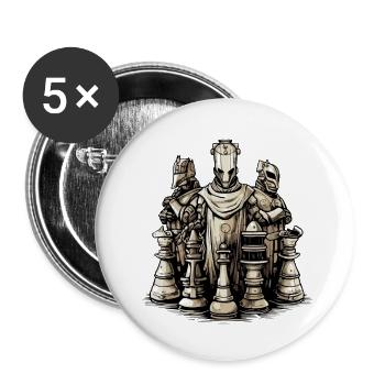 Chess Army - Buttons small 1''/25 mm (5-pack) - white - Front