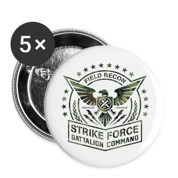 Army Military Air Force Navy Marines Amérique États-Unis - Lot de 5 petits badges (25 mm) - blanc - Devant