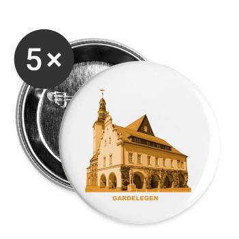 Gardelegen Rathaus Hanse Altmark Saxe-Anhalt - Lot de 5 petits badges (25 mm) - blanc - Devant