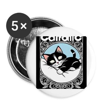 Niedliche schwarze Kätzchenkatze, die gut schläft - Buttons klein 25 mm (5er Pack) - Weiß - Vorne