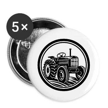 Traktor - Buttons klein 25 mm (5er Pack) - Weiß - Vorne