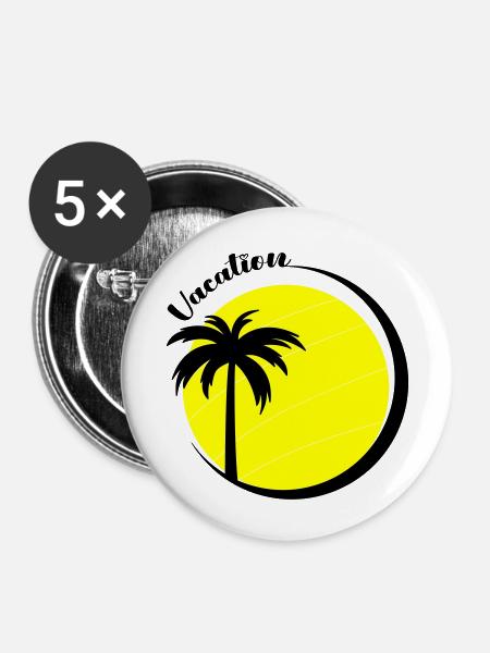 vacation - Buttons klein 25 mm (5er Pack) - Weiß