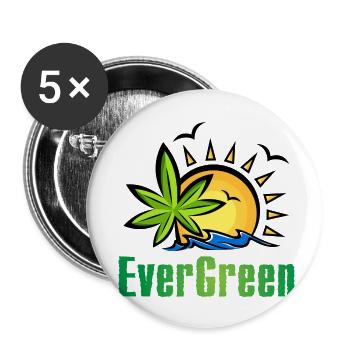 Marihuana Ever Green - Buttons klein 25 mm (5er Pack) - Weiß - Vorne
